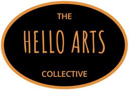 Black and orange logo reads The Hello Arts Collective